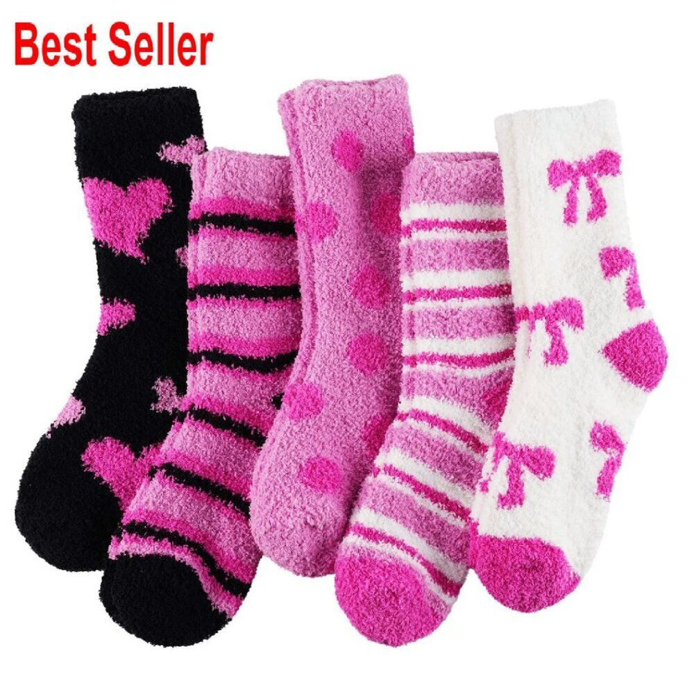 Soft Plush Fuzzy Socks Cozy Warm Winter Wear One Size Fits Most Women